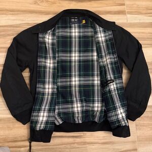 Polo Ralph Lauren Mens Harrington Jacket Black Plaid Lined Bomber Medium